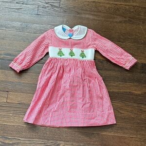 Anavini Christmas Tree Embroidered Houndstooth Dress